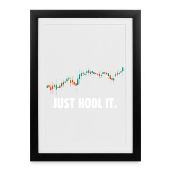 Just hold it bitcoin - Framed poster (27 × 37 cm) - black - Front