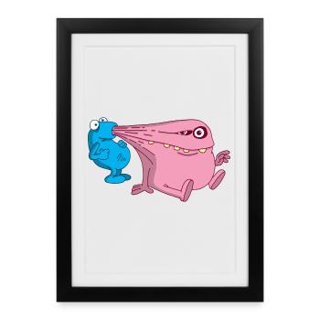 Monstre aspirateur d'énergie - Affiche encadrée (27 × 37 cm) - noir - Devant