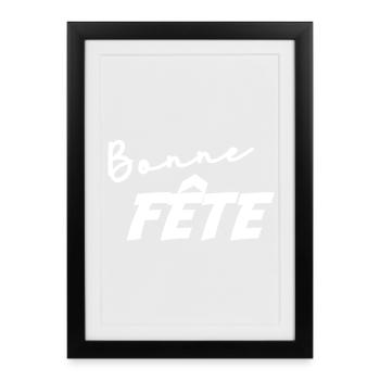 FÊTE DES MÈRES. BONNE FÊTE MAMAN. MAMAN. JE T'AIME - Affiche encadrée (27 × 37 cm) - noir - Devant