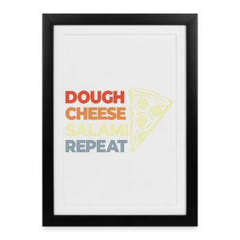 Drôle de dicton de pizza - Affiche encadrée (27 × 37 cm) - noir - Devant