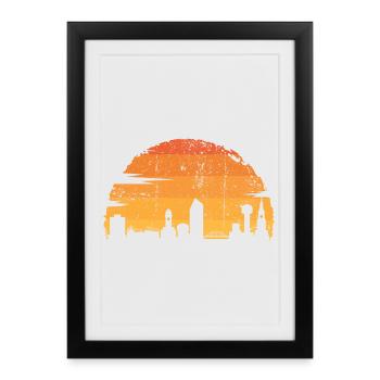 Urban Sunset Silhouette - Framed poster (27 × 37 cm) - black - Front