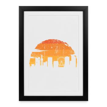 Sunset Skyline Silhouette - Framed poster (27 × 37 cm) - black - Front