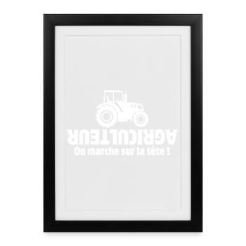 farmer, farmer, peasant, tractor - Framed poster (27 × 37 cm) - black - Front