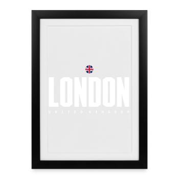 London Bold Bloc UK Flag - Framed poster (27 × 37 cm) - black - Front