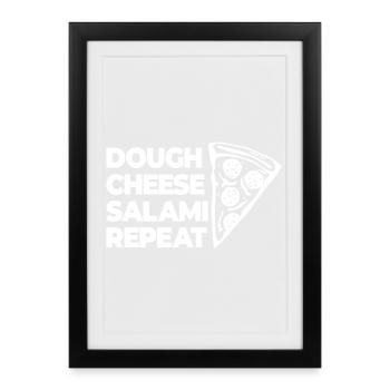 Dough Cheese Salami Again - Framed poster (27 × 37 cm) - black - Front