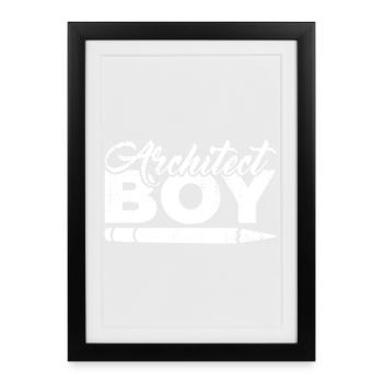 Architect Boy - Framed poster (27 × 37 cm) - black - Front
