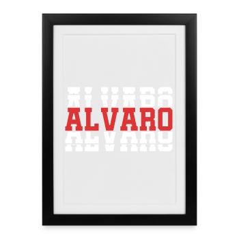 t-shirt Alvaro t-shirt gift idea stacked text - Framed poster (27 × 37 cm) - black - Front