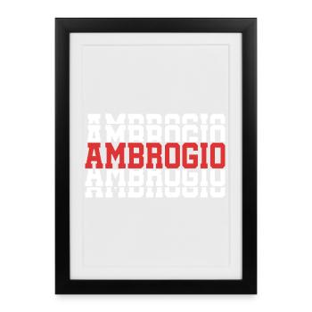 t-shirt Ambrogio gift t-shirt stacked text - Framed poster (27 × 37 cm) - black - Front