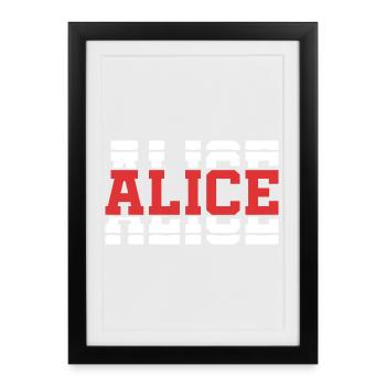 t-shirt Alice t-shirt idée cadeau texte empilé - Affiche encadrée (27 × 37 cm) - noir - Devant