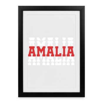 Amalia t-shirt t-shirt gift idea stacked text - Framed poster (27 × 37 cm) - black - Front