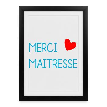MAÎTRESSE. MERCI. MERCI MAÎTRESSE. MAITRESSE - Affiche encadrée (27 × 37 cm) - noir - Devant