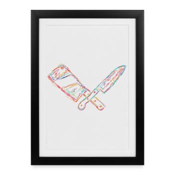 Couperet rétro - Affiche encadrée (27 × 37 cm) - noir - Devant