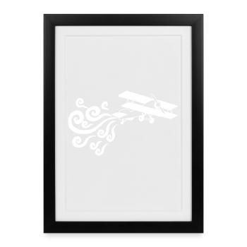 Vintage White Airplane - Framed poster (27 × 37 cm) - black - Front