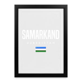 Samarcande, Ouzbékistan - Affiche encadrée (27 × 37 cm) - noir - Devant