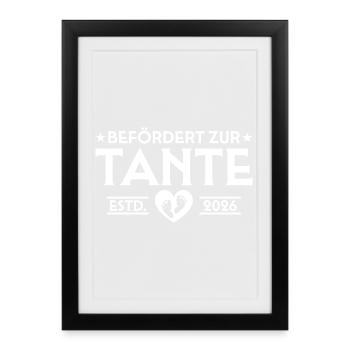 Annonce de grossesse 2026 Future tante - Affiche encadrée (27 × 37 cm) - noir - Devant