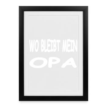 Grand-père - Affiche encadrée (27 × 37 cm) - noir - Devant