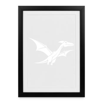 Mignon Petit dinosaure - Affiche encadrée (27 × 37 cm) - noir - Devant