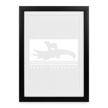Joyeux anniversaire Capybara Joyeux anniversaire - Affiche encadrée (27 × 37 cm) - noir - Devant