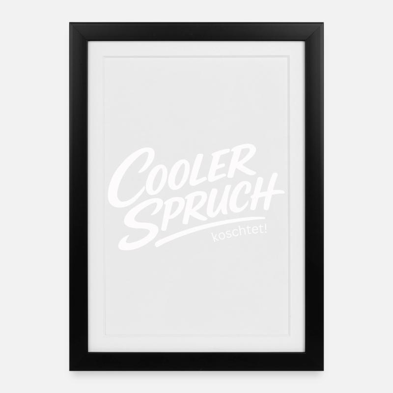 Cooler Spruch koschtet – Dialekt Ironie Design - Gerahmtes Poster (27 × 37 cm) - Schwarz
