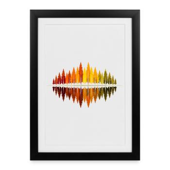 Trees, Forest, Nature, Wilderness, Outdoor, Reflection - Framed poster (27 × 37 cm) - black - Front