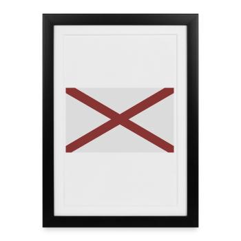 Drapeau de l’État de l’Alabama - Affiche encadrée (27 × 37 cm) - noir - Devant