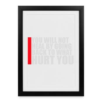 You Will Not Heal Healing Pain Let Go New - Framed poster (27 × 37 cm) - black - Front