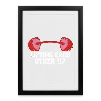 S’encourager mutuellement Entraînement drôle à la salle de sport Valentine - Affiche encadrée (27 × 37 cm) - noir - Devant