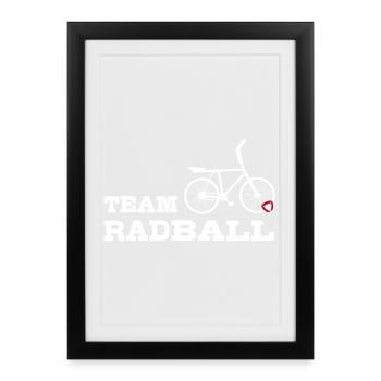 Cyclisme par équipe, Cyclistes de compétition, Cyclisme en salle - Affiche encadrée (27 × 37 cm) - noir - Devant