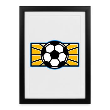 Football Pop Art Logo - Affiche encadrée (27 × 37 cm) - noir - Devant