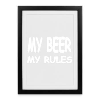 Bière - Affiche encadrée (27 × 37 cm) - noir - Devant