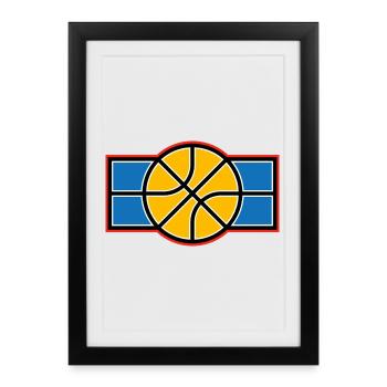 Basketball Retro Emblem - Framed poster (27 × 37 cm) - black - Front