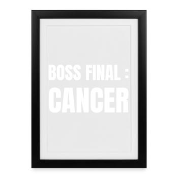 Final Challenge: Cancer – Combat Humor T-Shirt - Framed poster (27 × 37 cm) - black - Front