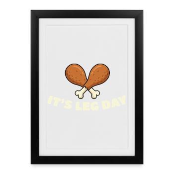 Leg Day Drumsticks Duo - Affiche encadrée (27 × 37 cm) - noir - Devant