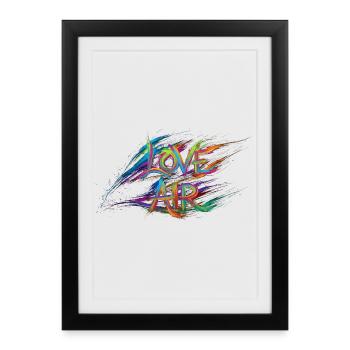 Farbenfrohe Liebesluft-Text-Gemälde - Gerahmtes Poster (27 × 37 cm) - Schwarz - Vorne
