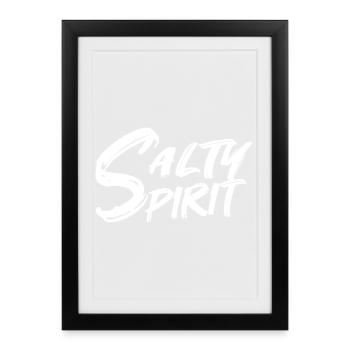 Salty Spirit Funny Sarcastic Quote Sarcasm Humor - Framed poster (27 × 37 cm) - black - Front