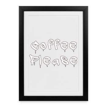 COFFEE_PLEASE - Affiche encadrée (27 × 37 cm) - noir - Devant