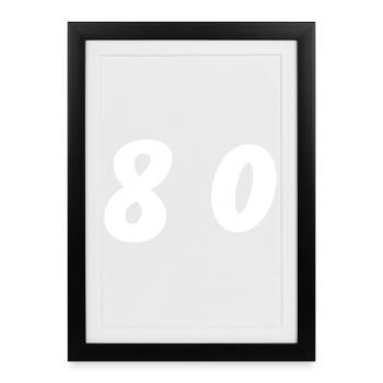 80. 80 YEARS. 80th ANNIVERSARY. 80 YEARS ANNIVERSARY. - Framed poster (27 × 37 cm) - black - Front