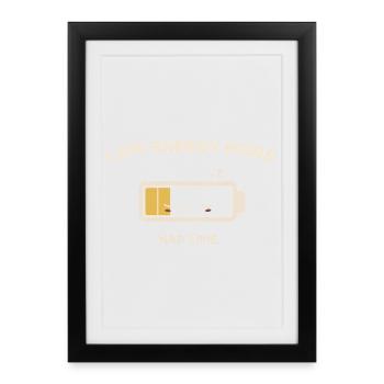 Mode Énergie Faible – Sieste Obligatoire - Affiche encadrée (27 × 37 cm) - noir - Devant