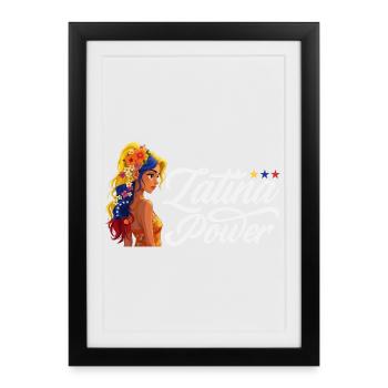Drapeau du Venezuela Fierté & Maison Venezuela - Affiche encadrée (27 × 37 cm) - noir - Devant