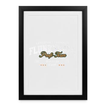 Flunkyball Champion Vintage College Design - Gerahmtes Poster (27 × 37 cm) - Schwarz - Vorne