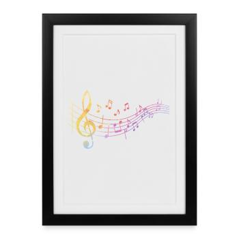 Notes de musique Clés Musiciens Professeurs de musique - Affiche encadrée (27 × 37 cm) - noir - Devant