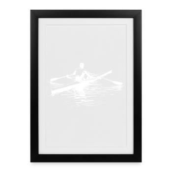 Rower Sketch - Framed poster (27 × 37 cm) - black - Front