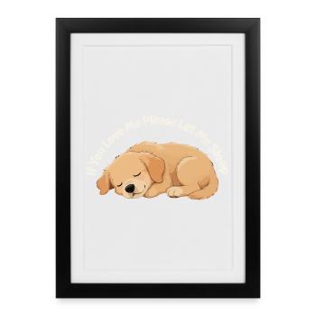 Chiot endormi - Affiche encadrée (27 × 37 cm) - noir - Devant