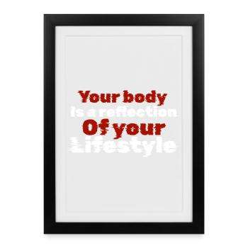 Reflet corporel de votre mode de vie - Affiche encadrée (27 × 37 cm) - noir - Devant