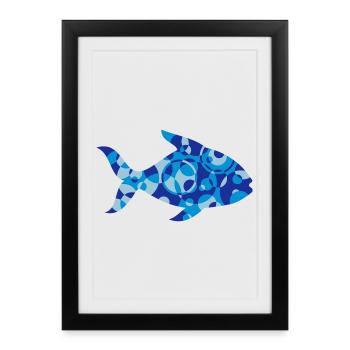 Un poisson fait des formes et des motifs - Affiche encadrée (27 × 37 cm) - noir - Devant