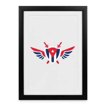 Cuba Ailes / Cadeau de La Havane Cuba Cuba - Affiche encadrée (27 × 37 cm) - noir - Devant