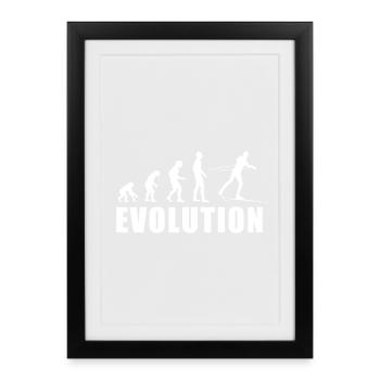 EVOLUTION CROSS-COUNTRY SKIING Biathlon Nordic Combined - Framed poster (27 × 37 cm) - black - Front