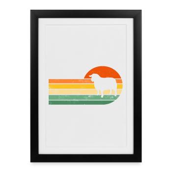 Moutons - Affiche encadrée (27 × 37 cm) - noir - Devant