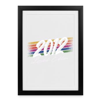 2012 Année de naissance Anniversaire Millésime Année de construction - Affiche encadrée (27 × 37 cm) - noir - Devant