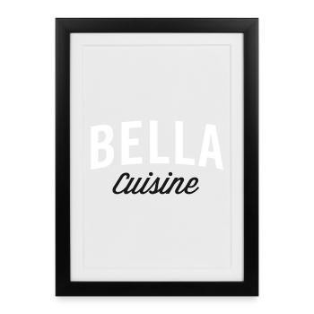 Bella Cuisine Typography - Affiche encadrée (27 × 37 cm) - noir - Devant
